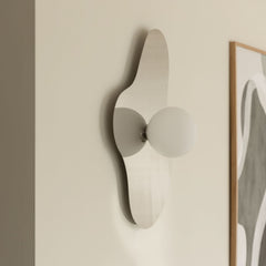 Applique murale Illusion en verre, chromé et blanc, hauteur 60 cm