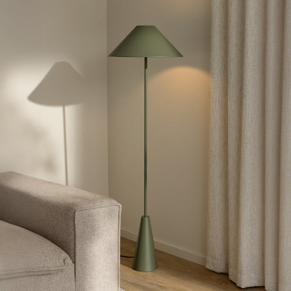Lampadaire Cannes en métal, vert, hauteur 140 cm