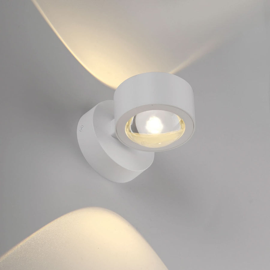 Applique murale LED rechargeable Chia en métal, blanc, 2 lumières, hauteur 9 cm
