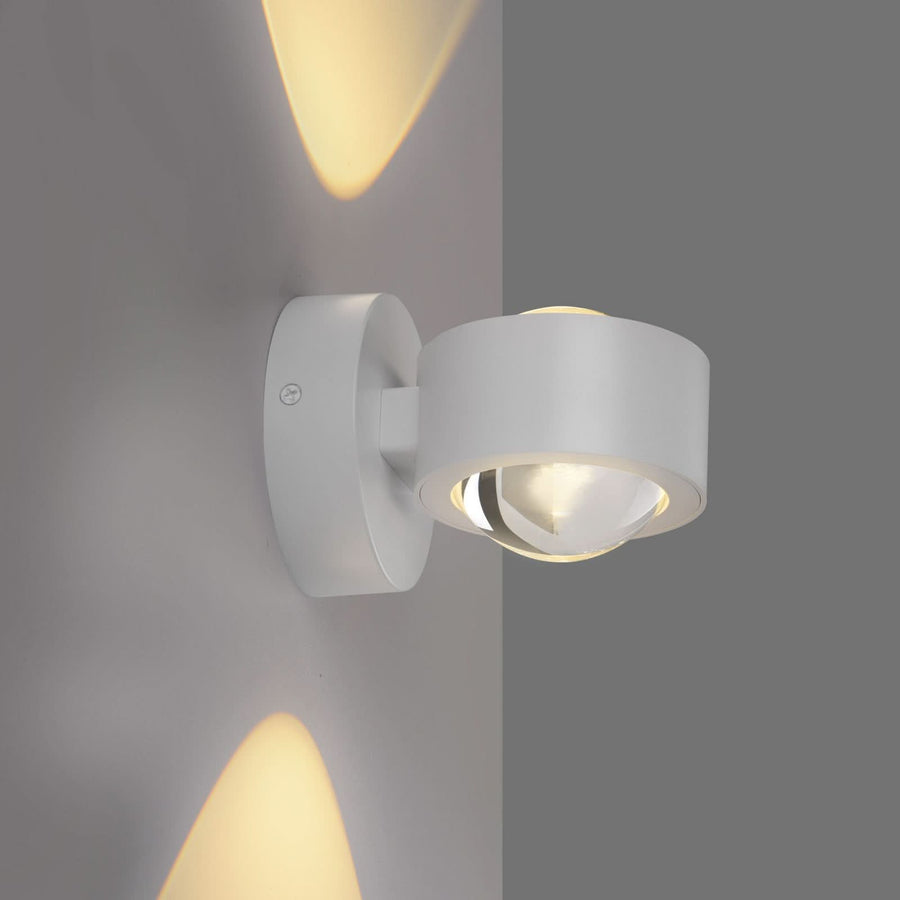 Applique murale LED rechargeable Chia en métal, blanc, 2 lumières, hauteur 9 cm
