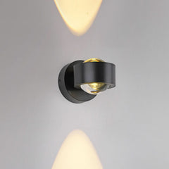 Applique murale LED rechargeable Chia en métal, noir, 2 lumières, hauteur 9 cm