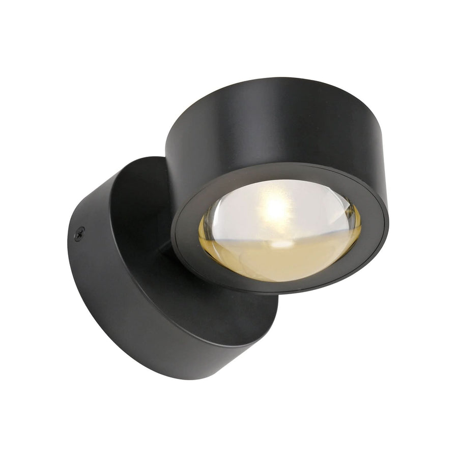 Applique murale LED rechargeable Chia en métal, noir, 2 lumières, hauteur 9 cm