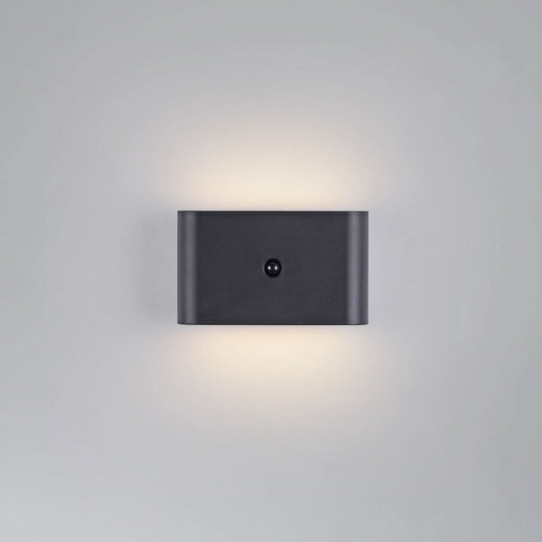 Applique murale LED rechargeable Ziddy en métal, noir, hauteur 9,5 cm, IP44