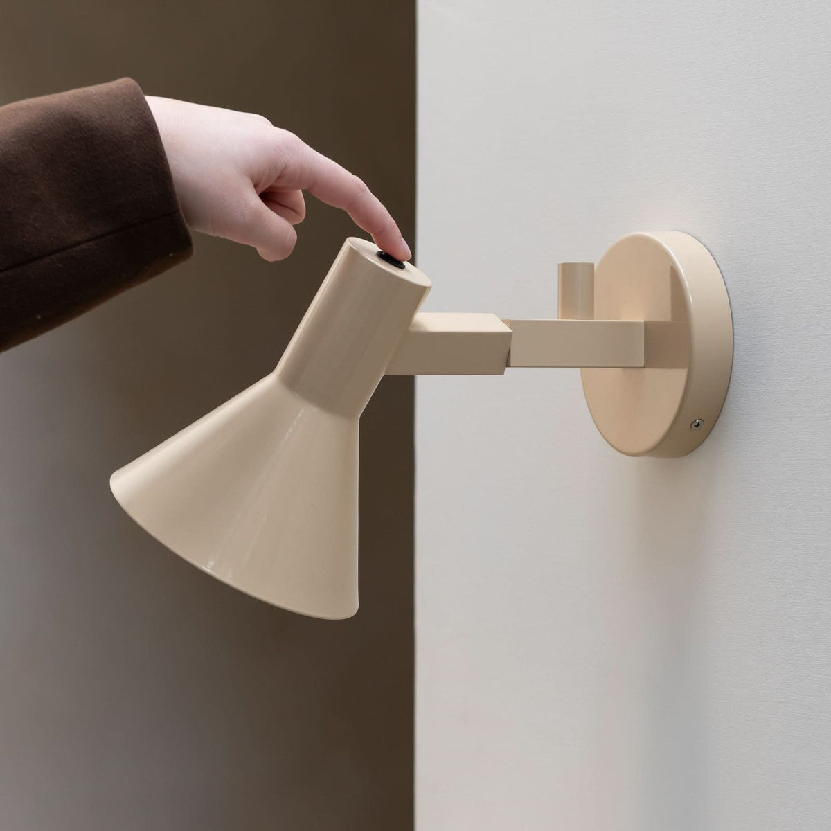 Applique murale Stavanger en métal, beige, Ø 14,5 cm