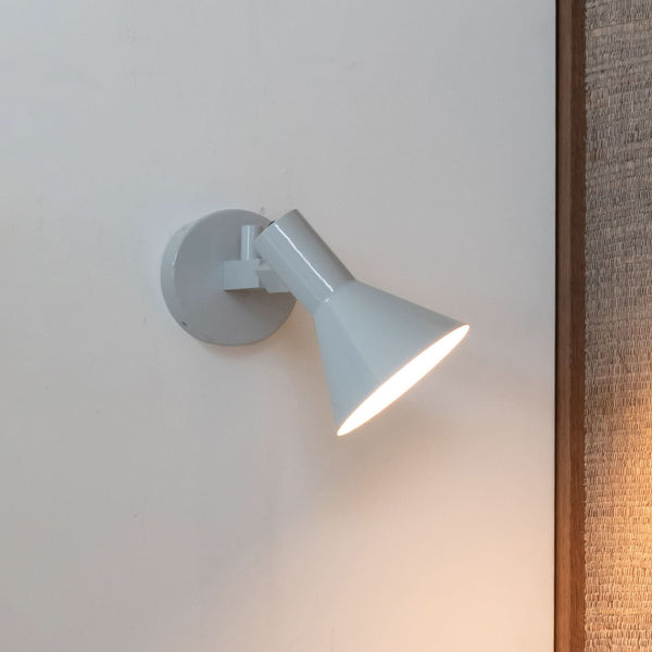 Applique murale Stavanger en métal, gris clair, Ø 14,5 cm