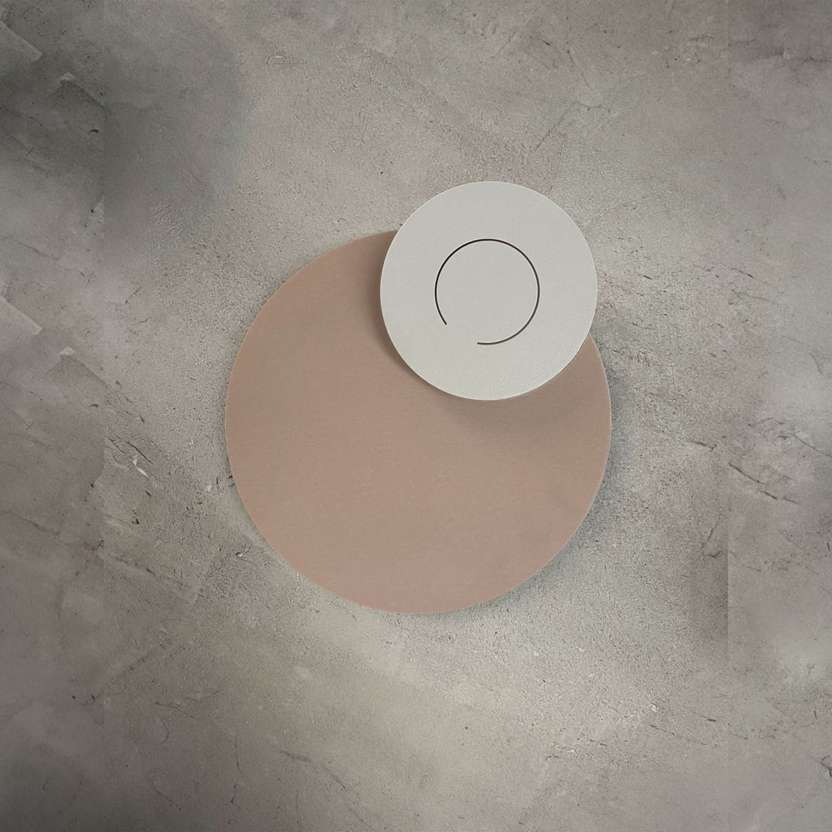 Applique murale LED DoppioZero en acier, vieux rose et blanc, Ø 30 cm