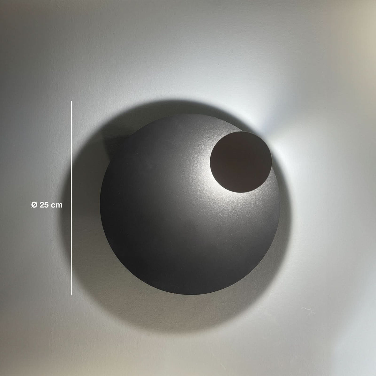 Applique murale LED Pois en acier, anthracite et noir, Ø 25 cm