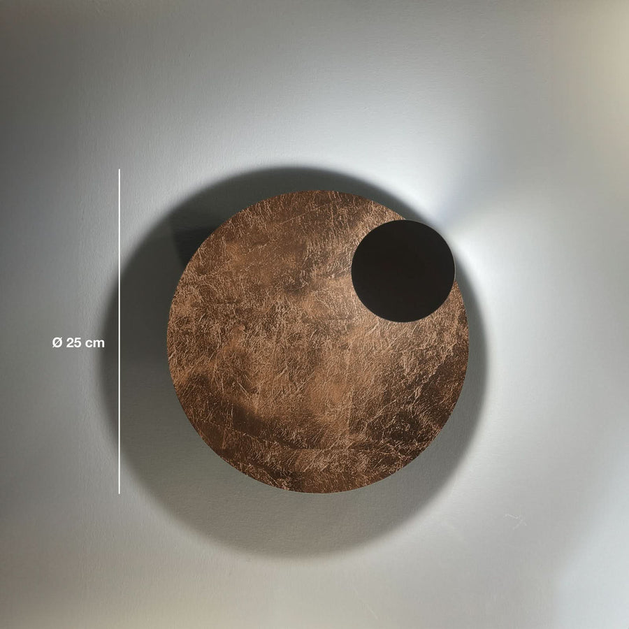 Applique murale LED Pois en acier, bronze et noir, Ø 25 cm