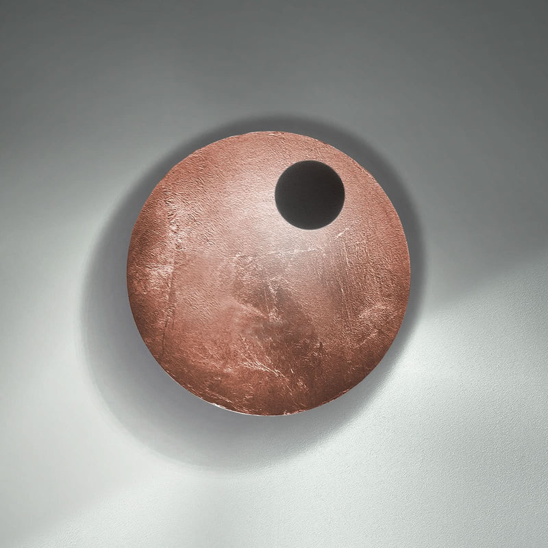 Applique murale LED Pois en acier, feuille de cuivre et noir, Ø 25 cm