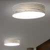 Applique murale Gea en bois, gris et nickel, Ø 42 cm