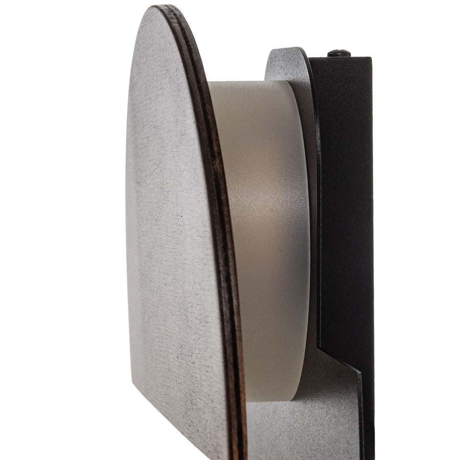 Applique murale LED Luna S en bois, noir, Ø 26 cm