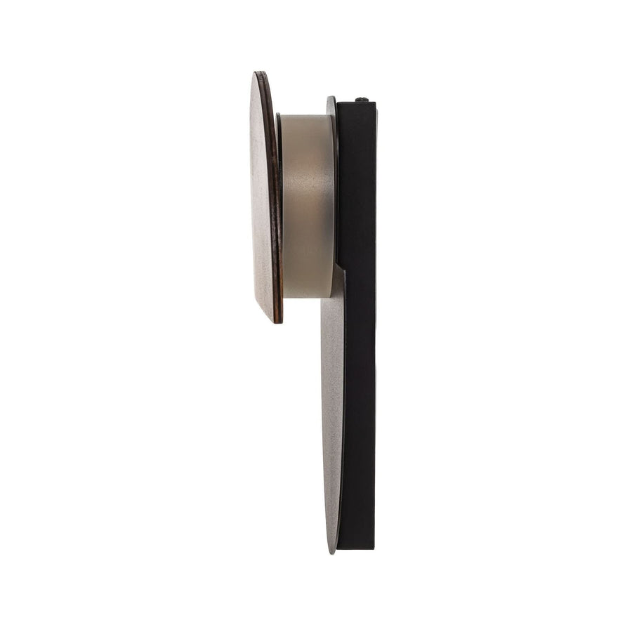 Applique murale LED Luna S en bois, noir, Ø 26 cm