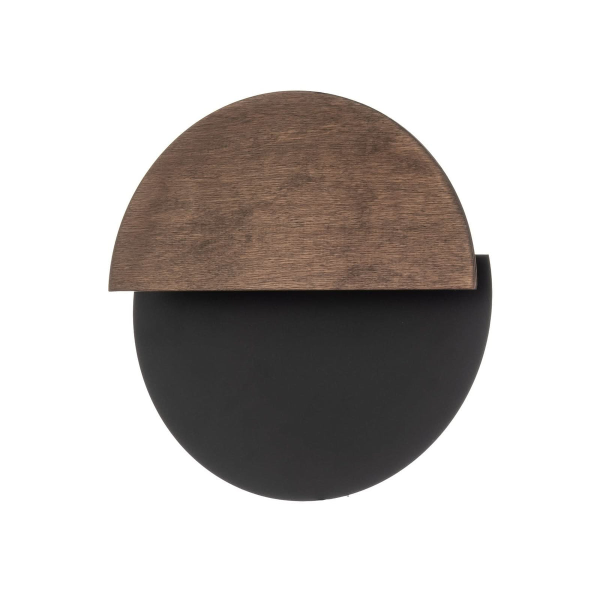 Applique murale LED Luna S en bois, noir, Ø 26 cm