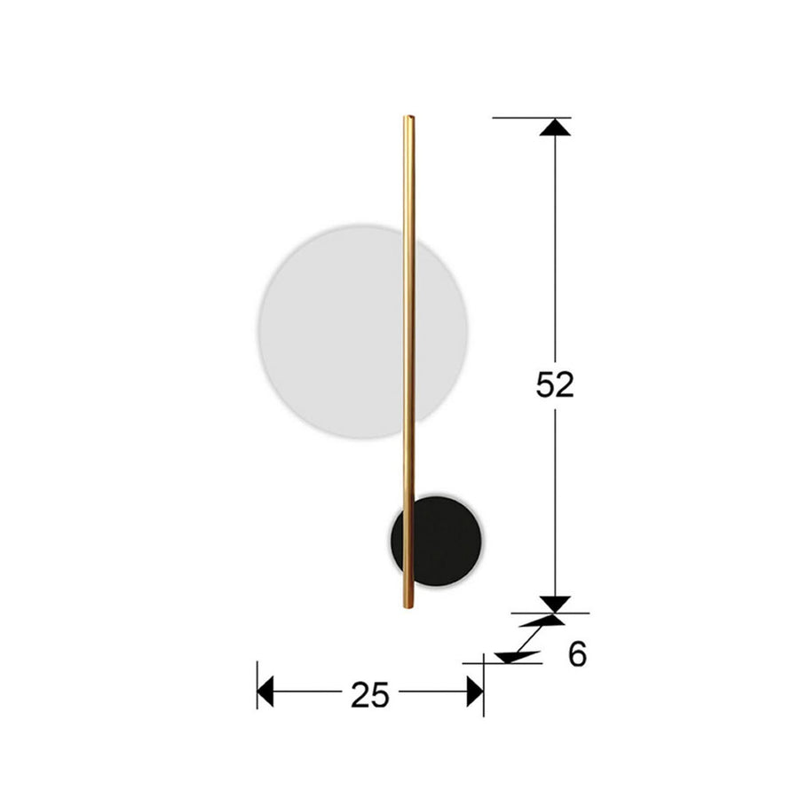 Applique murale LED Duo en aluminium, doré et noir mat, hauteur 52 cm