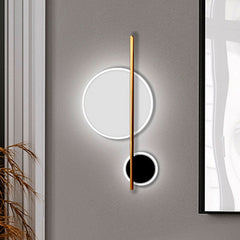 Applique murale LED Duo en aluminium, doré et noir mat, hauteur 52 cm