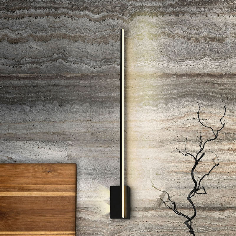 Applique murale LED Stick en aluminium, noir mat, hauteur 80 cm