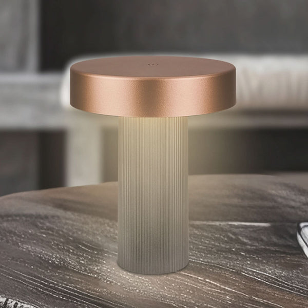 Lampe à poser d'extérieur LED rechargeable Bito en métal, bronze et anthracite, Ø 16 cm, IP44