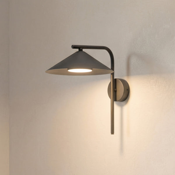 Applique murale Lume en métal, marron, hauteur 30,5 cm