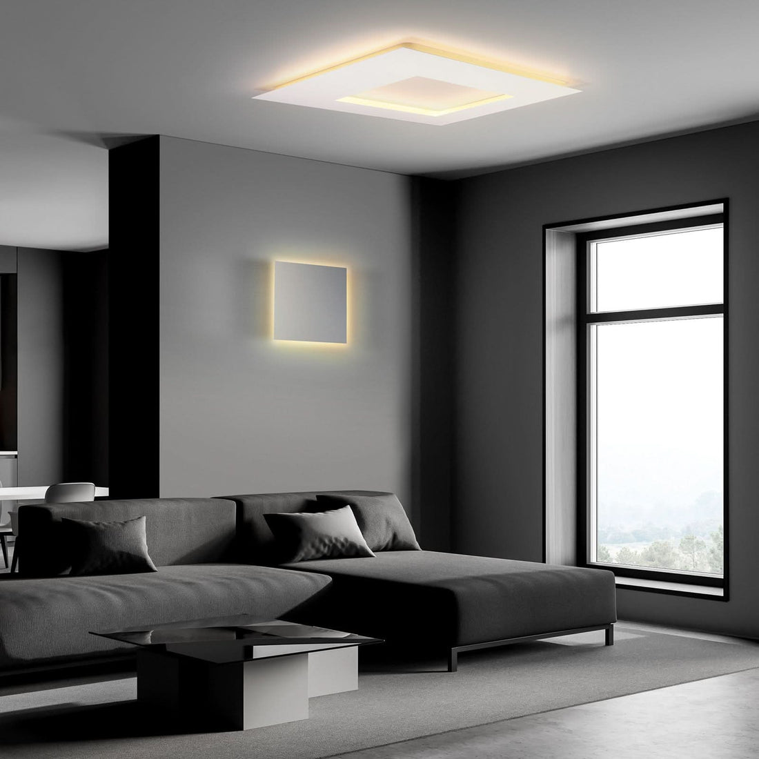 Applique murale LED Blade Q en aluminium, argenté mat, hauteur 34 cm