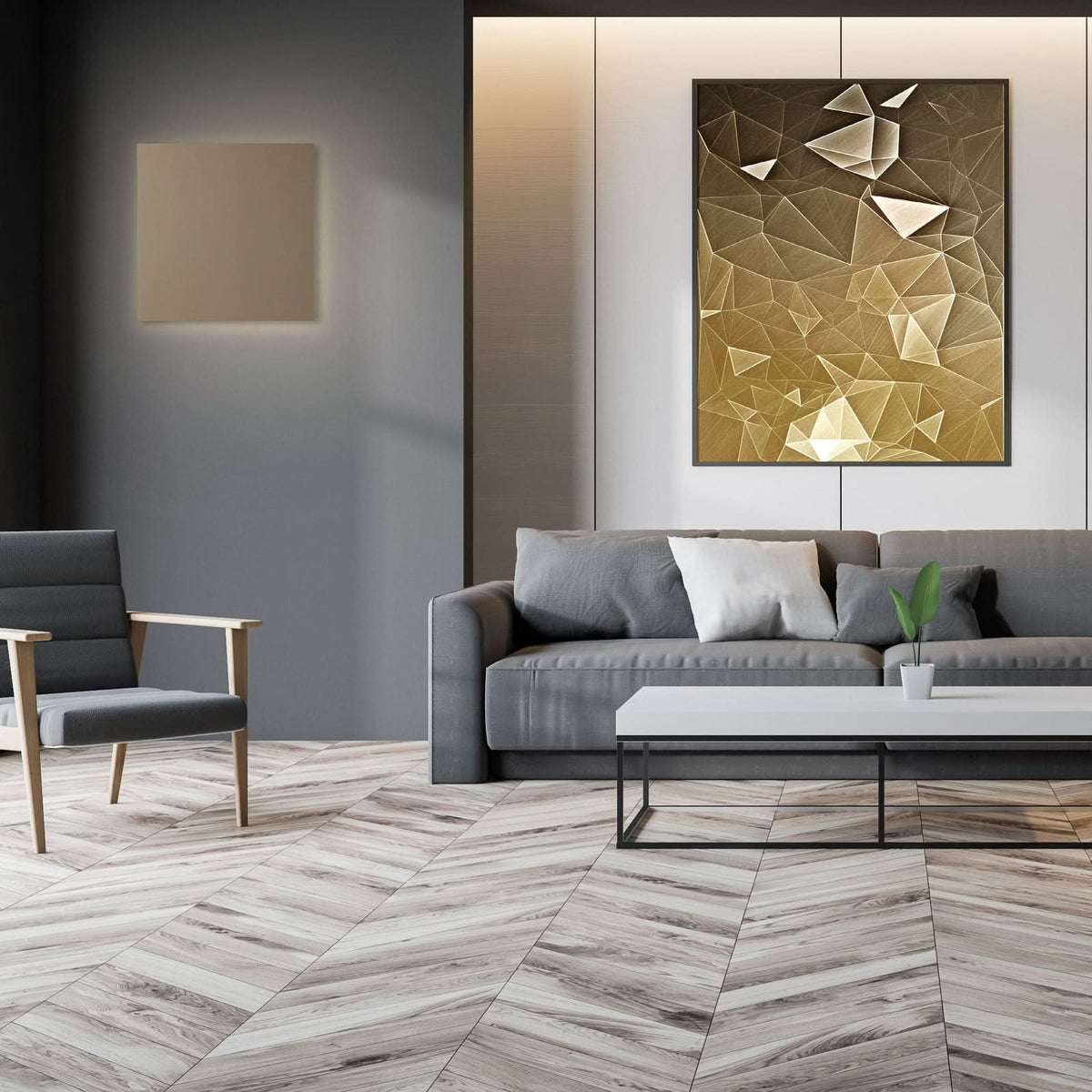 Applique murale LED Blade Q en aluminium, taupe, hauteur 34 cm