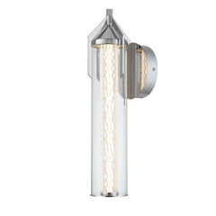 Applique murale LED Espada en verre, chromé poli et transparent, Ø 16 cm, IP44