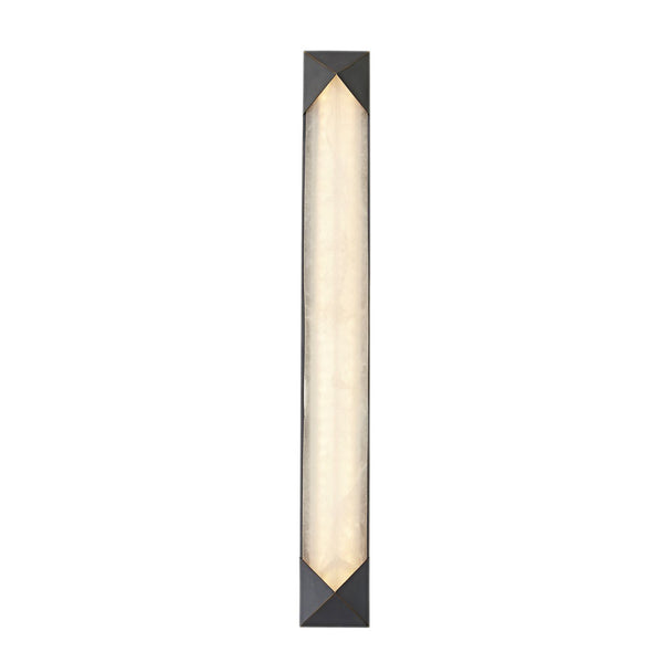 Applique murale LED Caesar en acier, bronze et crème marbré, hauteur 63,5 cm