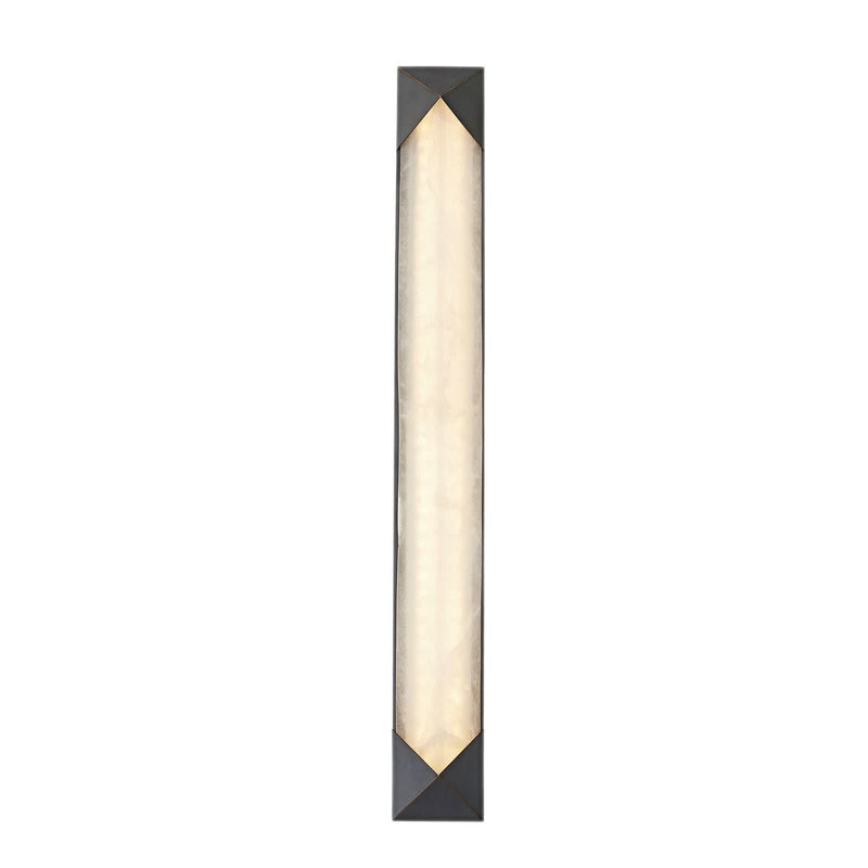 Applique murale LED Caesar en acier, bronze et crème marbré, hauteur 63,5 cm
