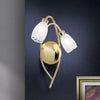 Applique murale Carla en verre, laiton brillant, 2 lumières, hauteur 35 cm