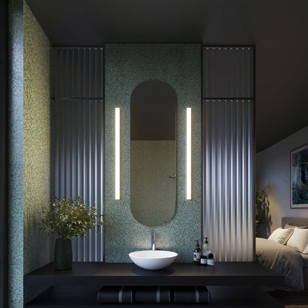 Applique murale LED Mirba 3.0 en aluminium, blanc et noir, hauteur 4 cm, IP44