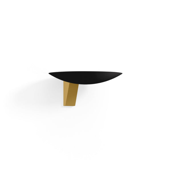 Applique murale LED Scava 1.0 en aluminium, noir mat et doré, hauteur 8,5 cm
