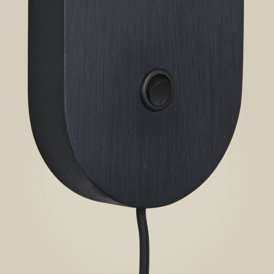 Applique murale Java en bambou, noir, hauteur 30 cm