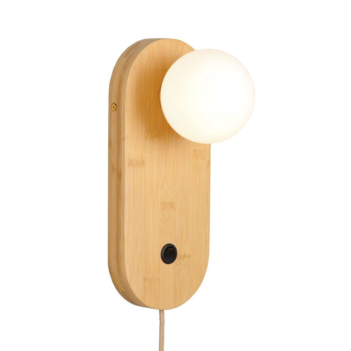 Applique murale Java en bambou, bois, hauteur 30 cm
