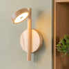 Applique murale LED Okinawa en bois, frêne, hauteur 33 cm