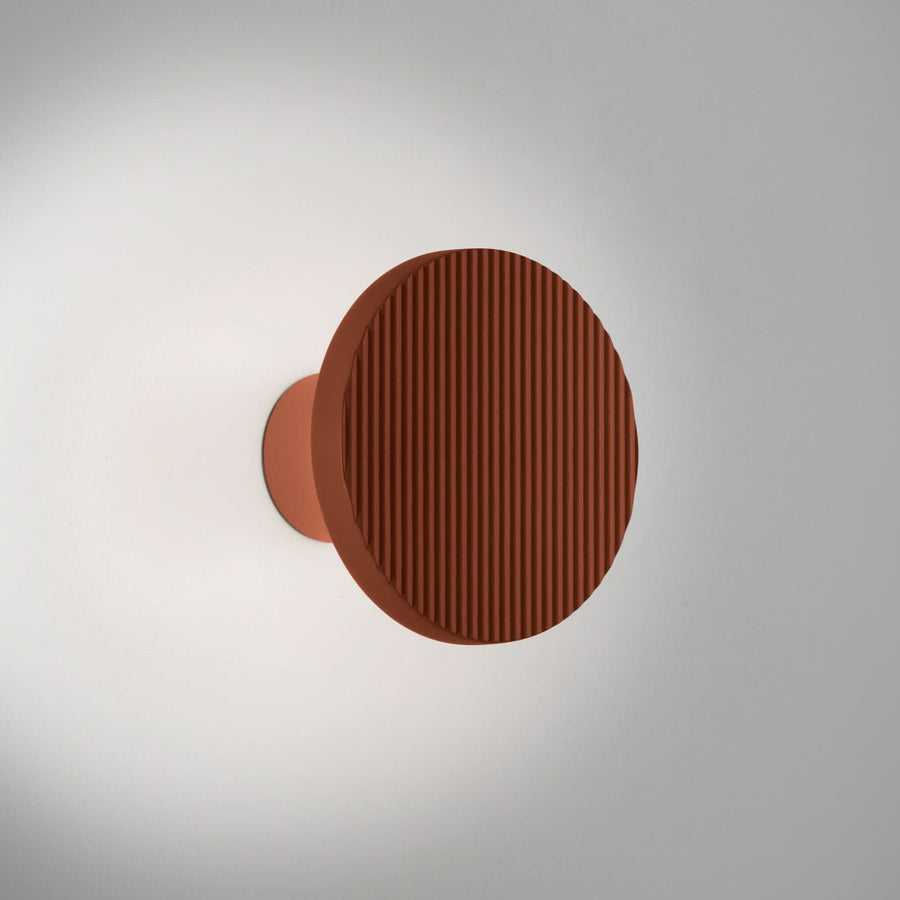 Applique murale LED Arid A/01 en aluminium, terracotta, Ø 14 cm, IP44