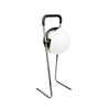 Lampe à poser d'extérieur LED rechargeable Mova en métal, chromé et noir, hauteur 31 cm, IP44