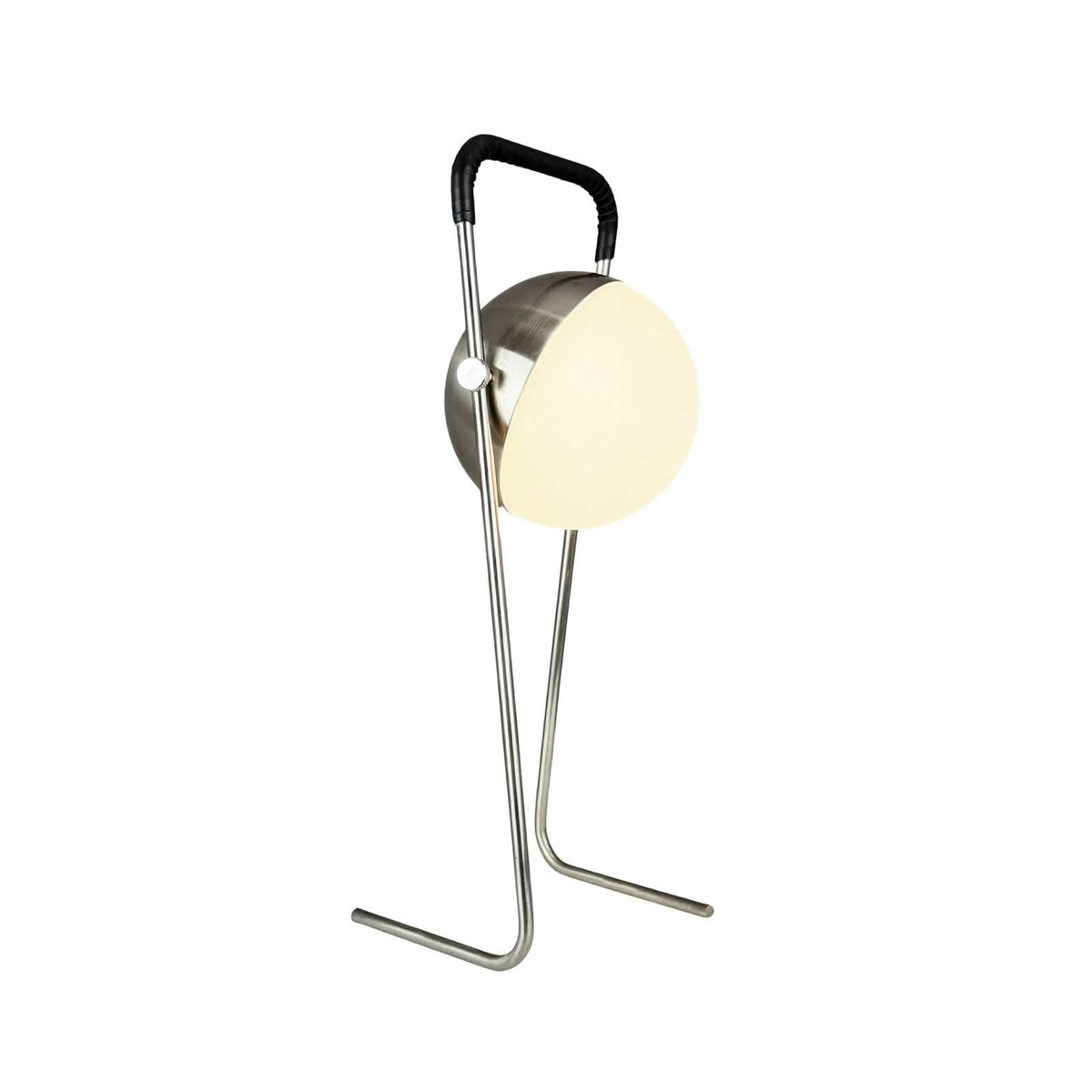 Lampe à poser d'extérieur LED rechargeable Mova en métal, chromé et noir, hauteur 31 cm, IP44