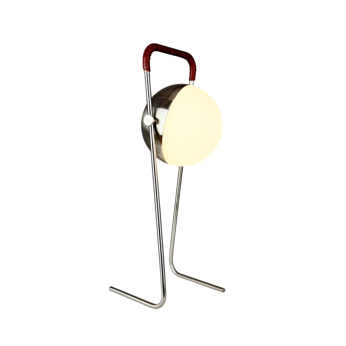 Lampe à poser d'extérieur LED rechargeable Mova en métal, chromé et rouge foncé, hauteur 31 cm, IP44