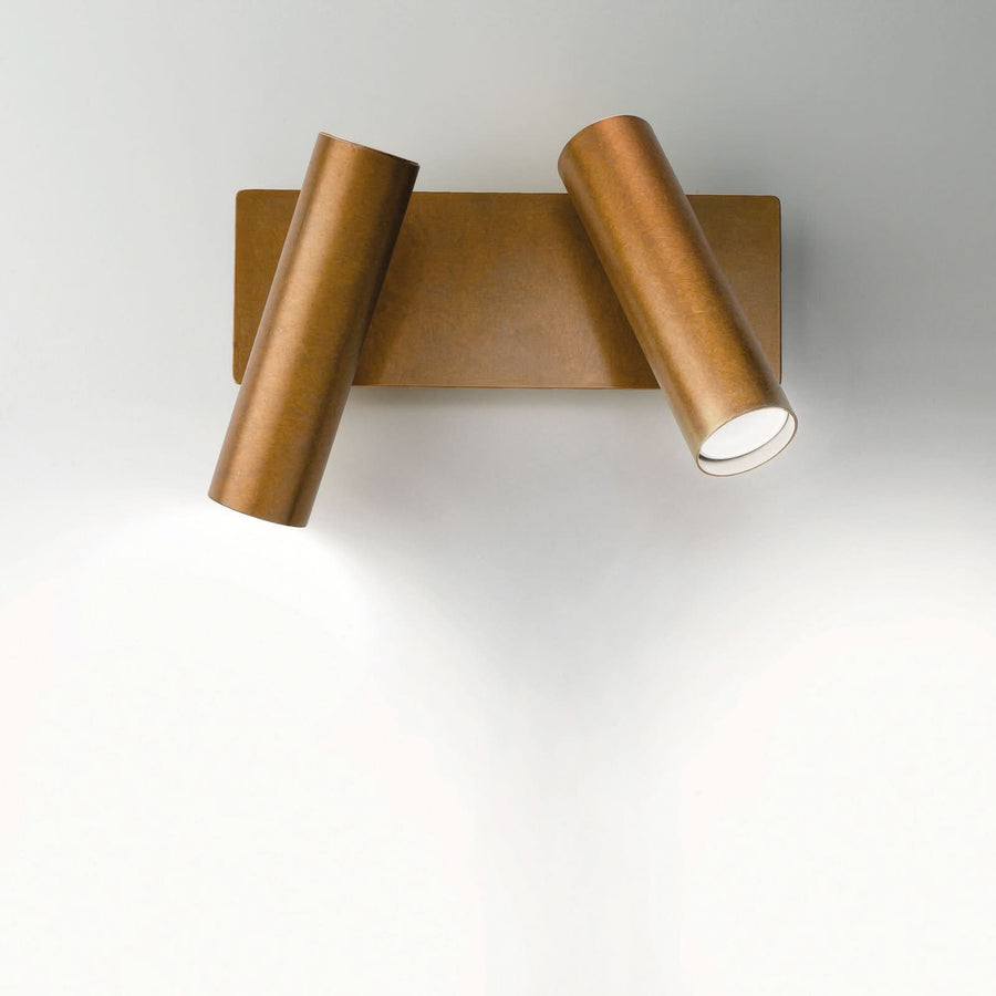 Applique murale 7541 en laiton, 2 lumières, hauteur 20 cm, laiton patiné