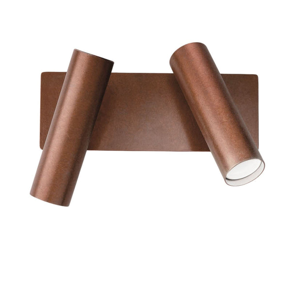 Applique murale 7541 en laiton, bois, 2 lumières, hauteur 20 cm