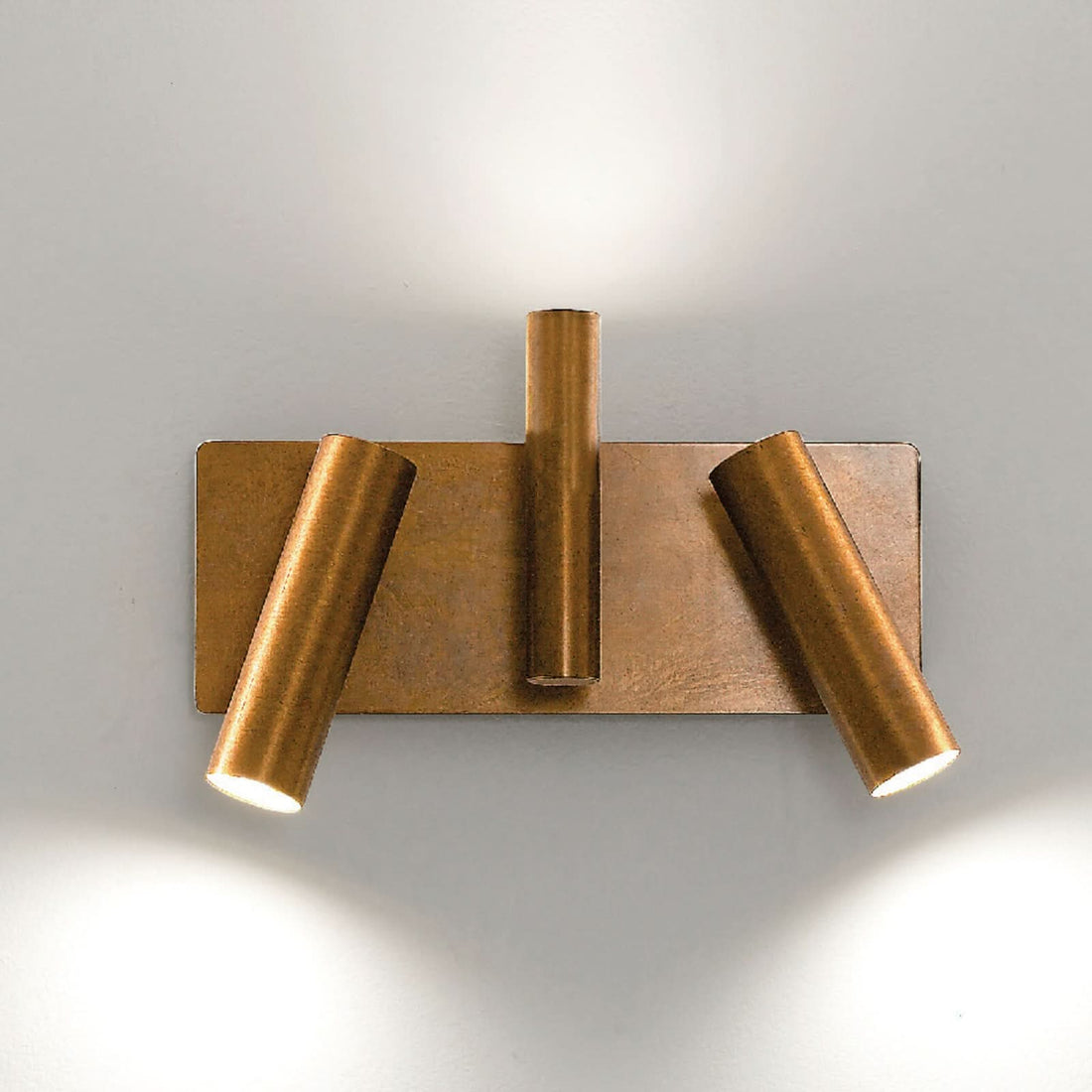 Applique murale 7542 en laiton, 2 lumières, hauteur 27 cm, laiton patiné