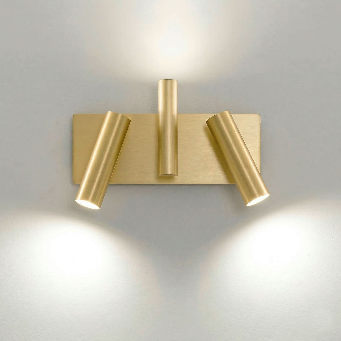 Applique murale 7542 en laiton, 2 lumières, hauteur 27 cm, laiton satiné