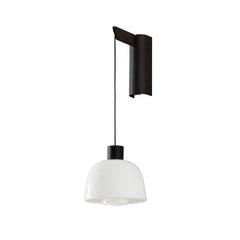 Applique murale LED Drep A/01 en verre, blanc et noir, hauteur 39,8 cm