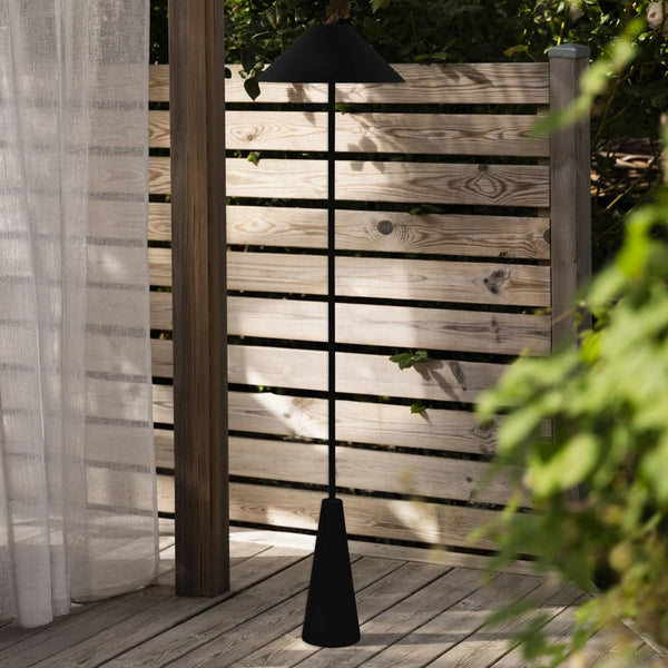 Lampadaire d'extérieur LED rechargeable Cannes en métal, noir, Ø 30 cm, IP54
