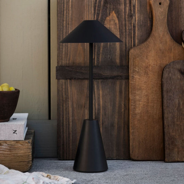 Lampe à poser d'extérieur LED rechargeable Cannes en métal, noir, Ø 14 cm, IP54