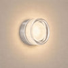 Applique murale LED Somber en verre, nickel et transparent, Ø 12,5 cm, IP44