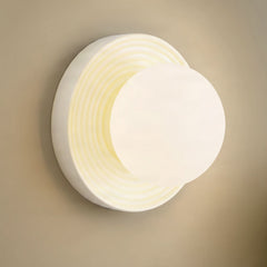 Applique murale Harriet en verre, beige et blanc, Ø 22 cm
