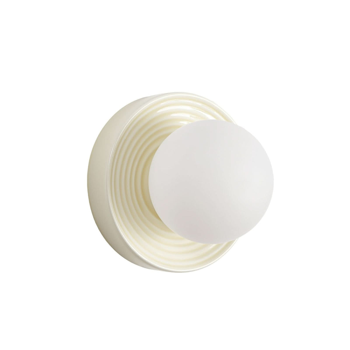 Applique murale Harriet en verre, beige et blanc, Ø 22 cm
