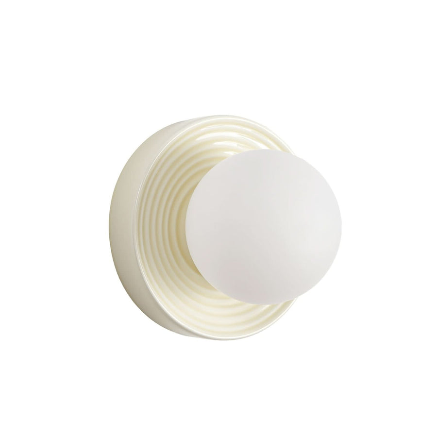 Applique murale Harriet en verre, beige et blanc, Ø 22 cm