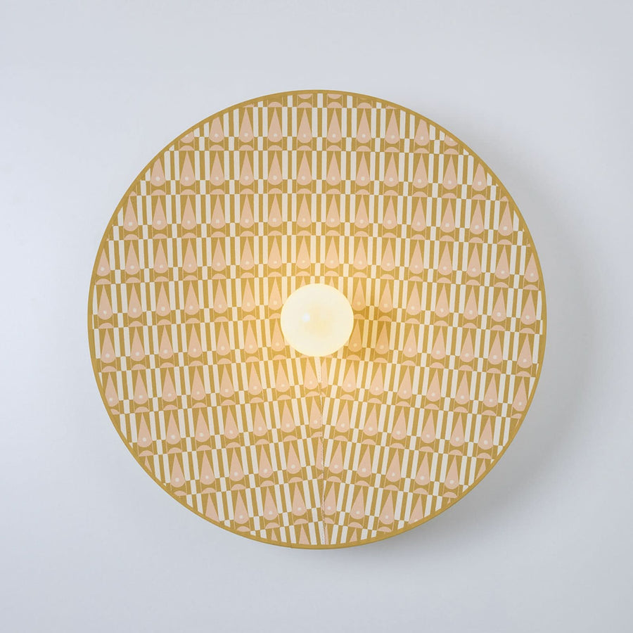 Applique murale Gatsby en tissu, beige et marron clair, Ø 60 cm