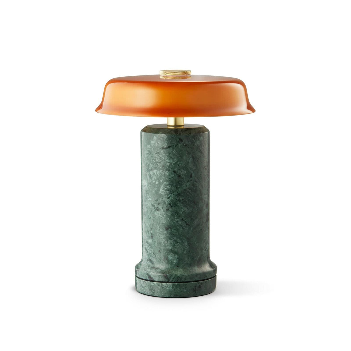 Lampe à poser d'extérieur LED Trip No. 2 en verre, vert foncé marbré et ambre brillant, Ø 18 cm, IP44